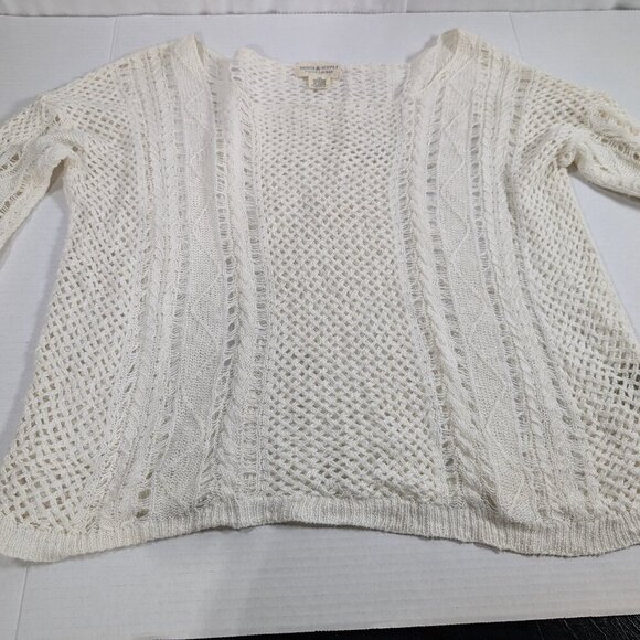 Denim & Supply Ralph Lauren open weave 3/4 sweater linen cotton blend size large - Picture 1 of 6